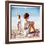 June 1956: Girls in Striped Swimsuit Modeling Beach Fashions in Cuba-Gordon Parks-Framed Photographic Print