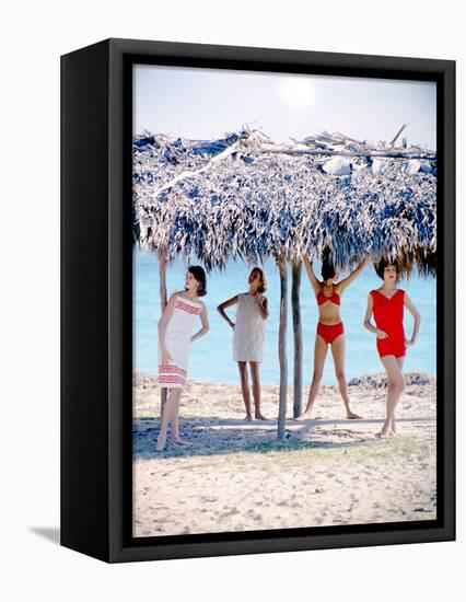 June 1956: Girls Modeling Beach Fashions in Cuba-Gordon Parks-Framed Stretched Canvas