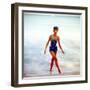 June 1956: Woman in Polka-Dot Swimsuit Modeling Beach Fashions in Cuba-Gordon Parks-Framed Photographic Print