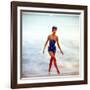 June 1956: Woman in Polka-Dot Swimsuit Modeling Beach Fashions in Cuba-Gordon Parks-Framed Premium Photographic Print