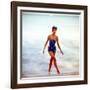 June 1956: Woman in Polka-Dot Swimsuit Modeling Beach Fashions in Cuba-Gordon Parks-Framed Photographic Print