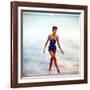 June 1956: Woman in Polka-Dot Swimsuit Modeling Beach Fashions in Cuba-Gordon Parks-Framed Photographic Print