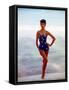 June 1956: Woman in Polka-Dot Swimsuit Modeling Beach Fashions in Cuba-Gordon Parks-Framed Stretched Canvas