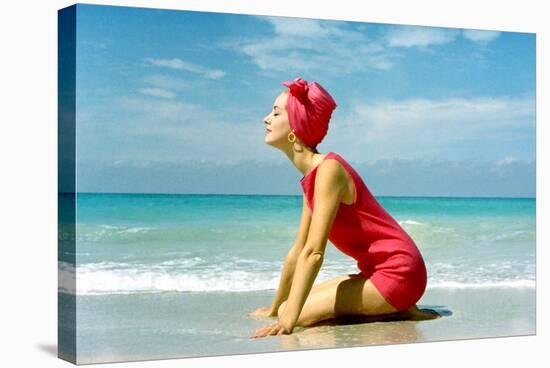 June 1956: Woman Modeling Beach Fashions in Cuba-Gordon Parks-Stretched Canvas