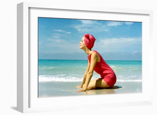 June 1956: Woman Modeling Beach Fashions in Cuba-Gordon Parks-Framed Photographic Print