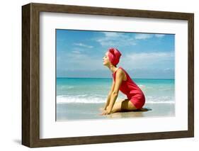 June 1956: Woman Modeling Beach Fashions in Cuba-Gordon Parks-Framed Photographic Print