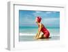 June 1956: Woman Modeling Beach Fashions in Cuba-Gordon Parks-Framed Photographic Print