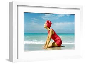 June 1956: Woman Modeling Beach Fashions in Cuba-Gordon Parks-Framed Photographic Print