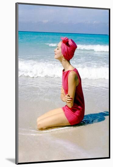 June 1956: Woman Modeling Beach Fashions in Cuba-Gordon Parks-Mounted Photographic Print