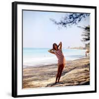 June 1956: Woman Modeling Beach Fashions in Cuba-Gordon Parks-Framed Photographic Print