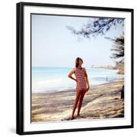 June 1956: Woman Modeling Beach Fashions in Cuba-Gordon Parks-Framed Photographic Print