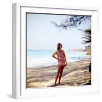 June 1956: Woman Modeling Beach Fashions in Cuba-Gordon Parks-Framed Photographic Print