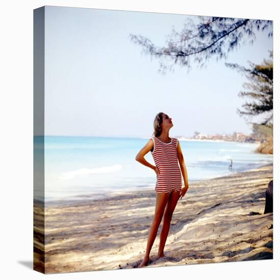 June 1956: Woman Modeling Beach Fashions in Cuba-Gordon Parks-Stretched Canvas