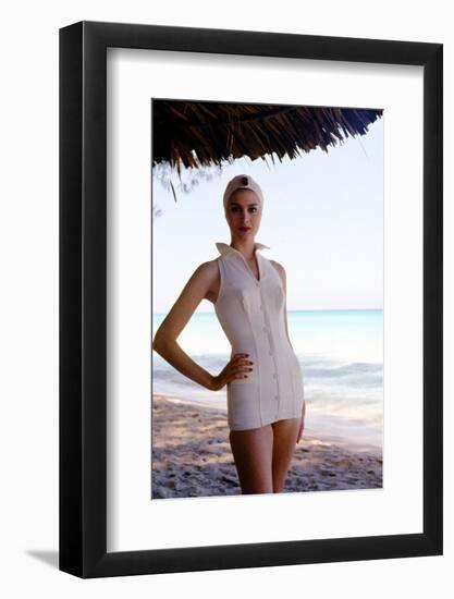 June 1956: Woman Modeling Beach Fashions in Cuba-Gordon Parks-Framed Photographic Print