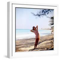 June 1956: Woman Modeling Beach Fashions in Cuba-Gordon Parks-Framed Photographic Print