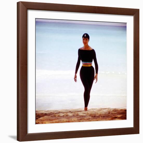 June 1956: Woman Modeling Beach Fashions in Cuba-Gordon Parks-Framed Photographic Print