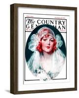 "June Bride," Country Gentleman Cover, June 7, 1924-J. Knowles Hare-Framed Giclee Print