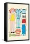 June - Dress Up Doll-Elaine Ends-Framed Stretched Canvas