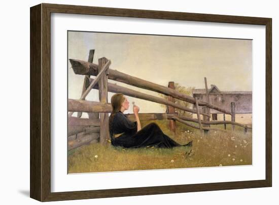 June, Girl Blowing Dandelion Seeds, 1899-Laurits Andersen Ring-Framed Giclee Print