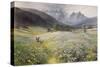 June in the Austrian Tyrol-John MacWhirter-Stretched Canvas