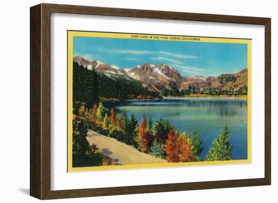 June Lake in the High Sierra - Mono County, CA-Lantern Press-Framed Art Print