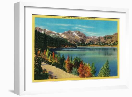 June Lake in the High Sierra - Mono County, CA-Lantern Press-Framed Art Print