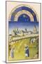 June Making Hay Within Sight of the Royal Palace at Paris the Sainte Chapelle and the Conciergerie-Pol De Limbourg-Mounted Art Print