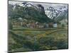 June night and old Jolster yard, 1910-Nikolai Astrup-Mounted Giclee Print