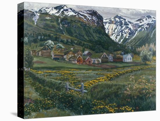 June night and old Jolster yard, 1910-Nikolai Astrup-Stretched Canvas