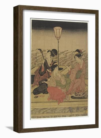 June (Summer Party on the Kamo River), Early 1800s-Utagawa Toyohiro-Framed Giclee Print