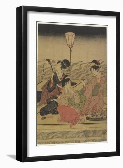 June (Summer Party on the Kamo River), Early 1800s-Utagawa Toyohiro-Framed Giclee Print