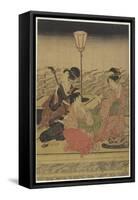 June (Summer Party on the Kamo River), Early 1800s-Utagawa Toyohiro-Framed Stretched Canvas