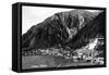 Juneau, Alaska - Aerial View of Town and Coast-Lantern Press-Framed Stretched Canvas