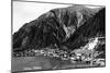 Juneau, Alaska - Aerial View of Town and Coast-Lantern Press-Mounted Art Print