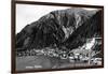 Juneau, Alaska - Aerial View of Town and Coast-Lantern Press-Framed Art Print