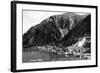 Juneau, Alaska - Aerial View of Town and Coast-Lantern Press-Framed Art Print