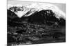 Juneau, Alaska - Aerial View of Town-Lantern Press-Mounted Art Print