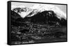 Juneau, Alaska - Aerial View of Town-Lantern Press-Framed Stretched Canvas