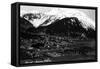 Juneau, Alaska - Aerial View of Town-Lantern Press-Framed Stretched Canvas