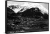 Juneau, Alaska - Aerial View of Town-Lantern Press-Framed Stretched Canvas