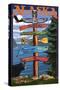 Juneau, Alaska - Destination Sign-Lantern Press-Stretched Canvas