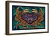 Juneau, Alaska - Dungeness Crab Mosaic-Lantern Press-Framed Art Print