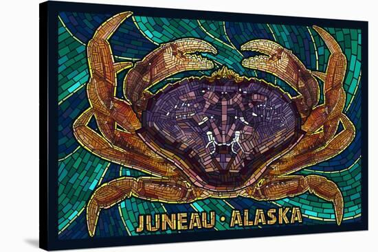 Juneau, Alaska - Dungeness Crab Mosaic-Lantern Press-Stretched Canvas