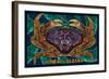 Juneau, Alaska - Dungeness Crab Mosaic-Lantern Press-Framed Art Print