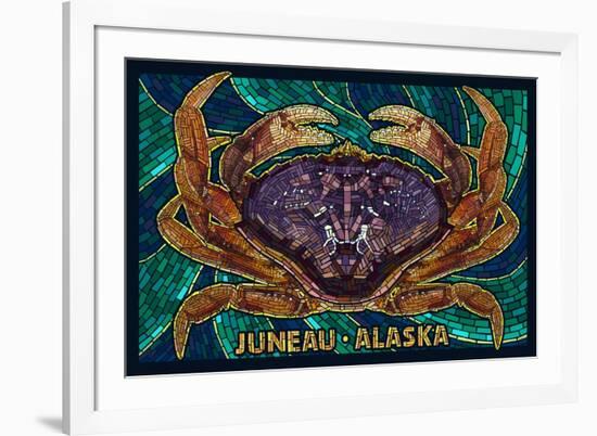 Juneau, Alaska - Dungeness Crab Mosaic-Lantern Press-Framed Premium Giclee Print