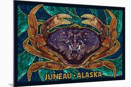 Juneau, Alaska - Dungeness Crab Mosaic-Lantern Press-Mounted Premium Giclee Print