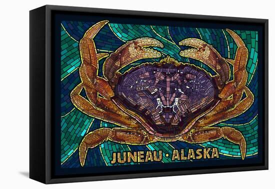 Juneau, Alaska - Dungeness Crab Mosaic-Lantern Press-Framed Stretched Canvas