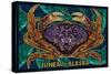 Juneau, Alaska - Dungeness Crab Mosaic-Lantern Press-Stretched Canvas