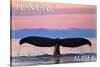 Juneau, Alaska - Humpback Fluke and Sunset-Lantern Press-Stretched Canvas