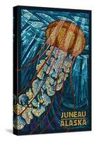 Juneau, Alaska - Jellyfish Mosaic-Lantern Press-Stretched Canvas